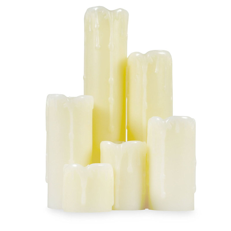 LED Dripping Wax Pillar Candles (Set of 4) main image 1